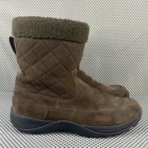L.L Bean Winter Boots Womens Size 8M Brown Zipper Mid Calf Outdoors